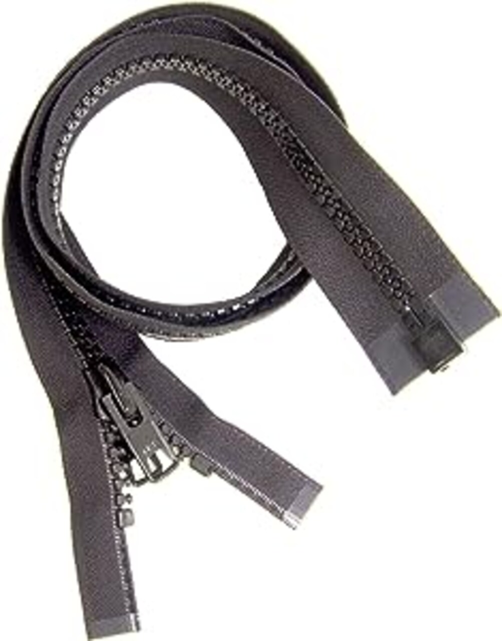 YKK Brand Zipper, Black #10 Separates at The Bottom, Marine Grade Metal Tab Slider, Heavy Duty (48&#x22; Inch)